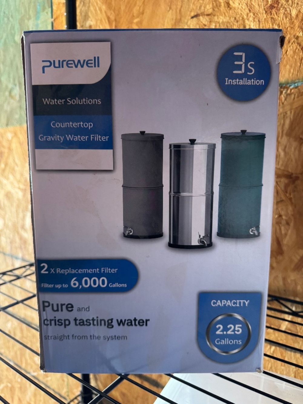 Purewell Water Solutions Countertop Gravity Water Filter